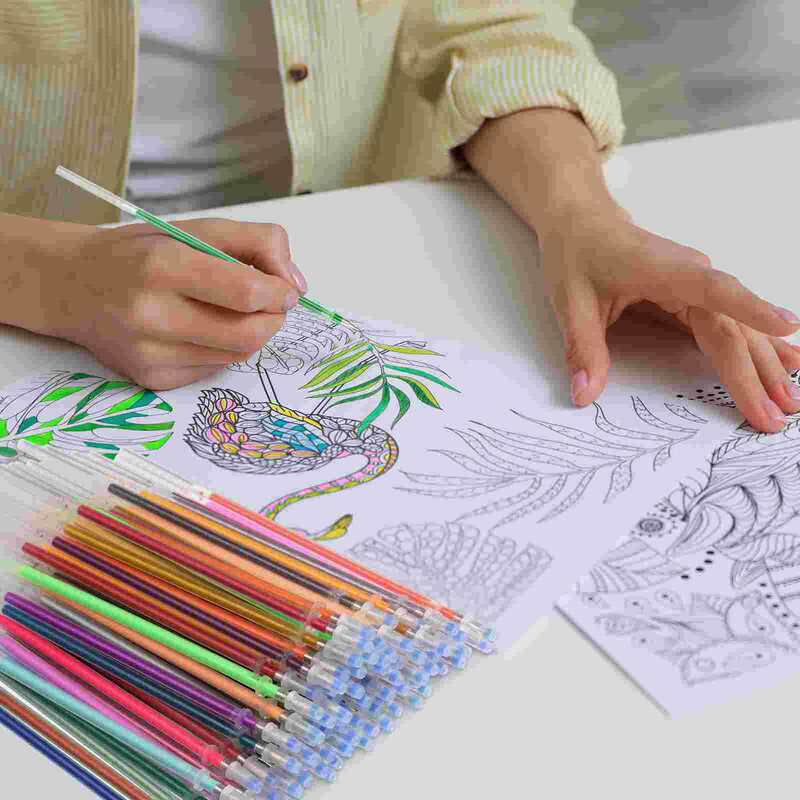 100 sädelevat pliiatsitäit, 08 mm värviline pliiatsikomplekt Säravate värvimispliiatsite marker joonistamiseks (segavärvid)