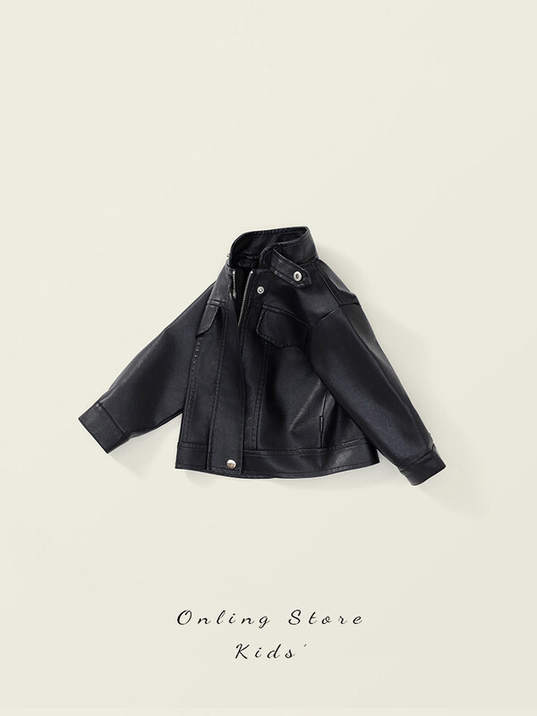 2024. Nova jesenska dječja kožna jakna za djevojčice, samostojeći ovratnik i patentni zatvarač PU kaput Cool za dječake, modna topla odjeća za motocikle, 2-6 godina