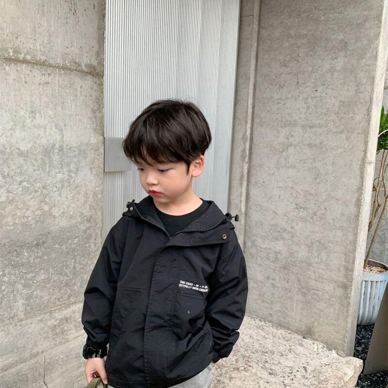 Modna dječja odjeća za dječake, pamučni trenč, kaput s kapuljačom, dugi korejski ležerni stil, jesen, proljeće, Streetwea jakna, vjetrovka