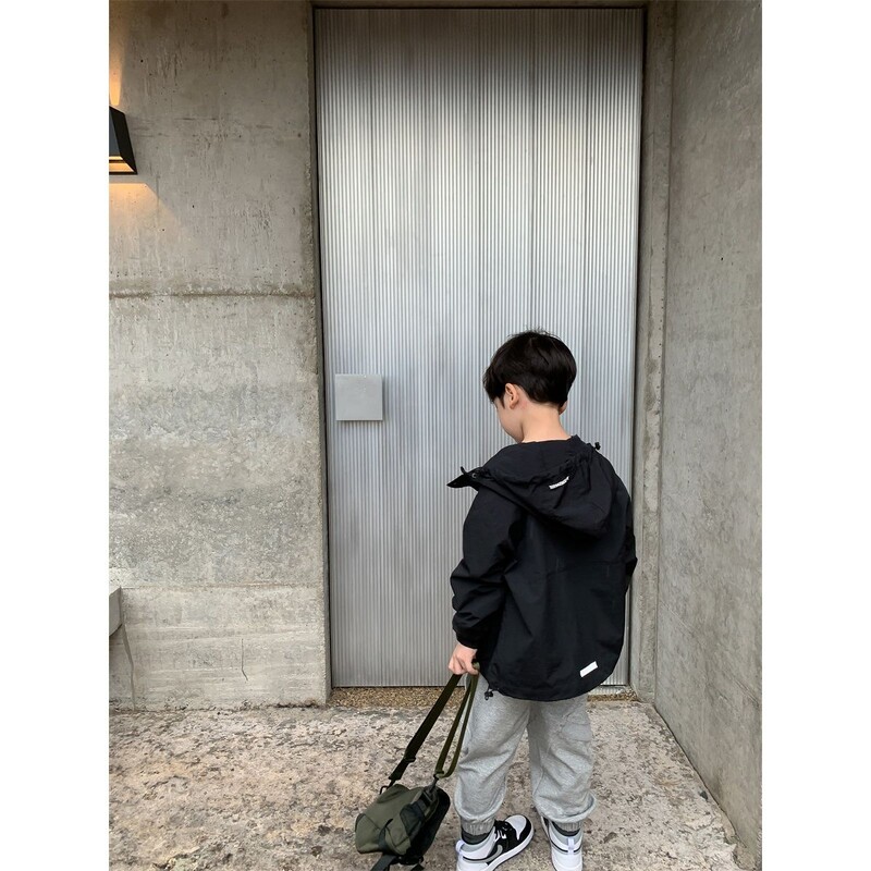 Modna dječja odjeća za dječake, pamučni trenč, kaput s kapuljačom, dugi korejski ležerni stil, jesen, proljeće, Streetwea jakna, vjetrovka