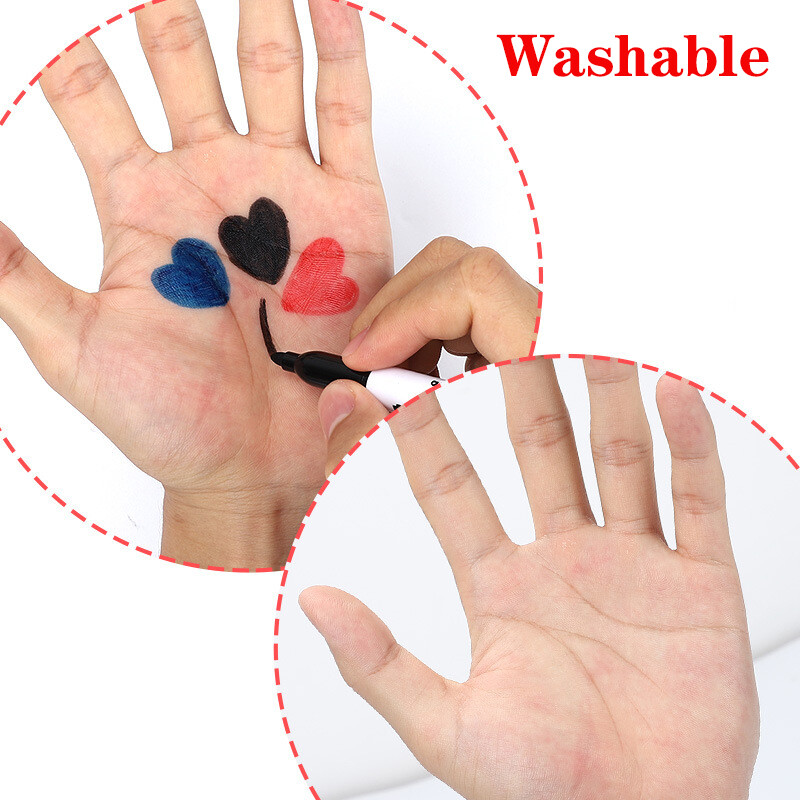 8 tk Tahvli pliiats Must Sinine Punane Kustutav Teachers Suure mahutavusega tahvel Laste värviline Veebaasil joonestuslaua pliiats