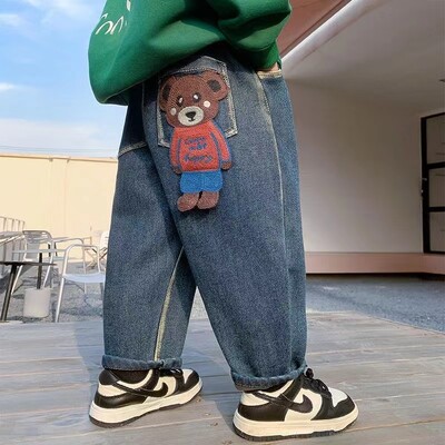 Baršunaste zimske tople hlače Traperice za djevojčice Dječaci Jesenske hlače Gornja odjeća Odjeća Tinejdžeri Djeca Djeca Tople hlače Traperice za dječake 2024.