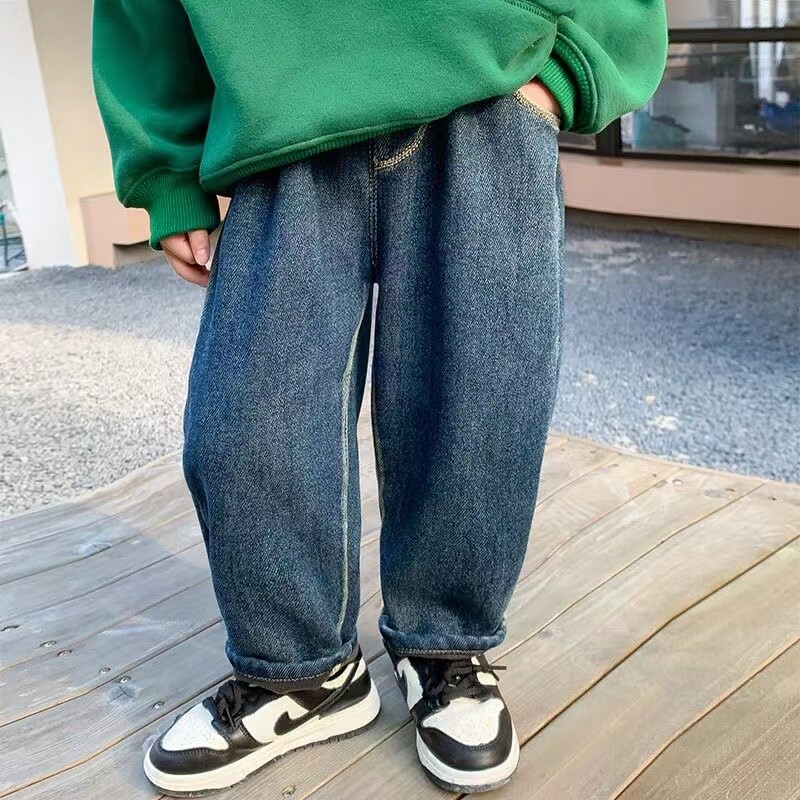 Baršunaste zimske tople hlače Traperice za djevojčice Dječaci Jesenske hlače Gornja odjeća Odjeća Tinejdžeri Djeca Djeca Tople hlače Traperice za dječake 2024.