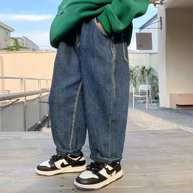 Baršunaste zimske tople hlače Traperice za djevojčice Dječaci Jesenske hlače Gornja odjeća Odjeća Tinejdžeri Djeca Djeca Tople hlače Traperice za dječake 2024.