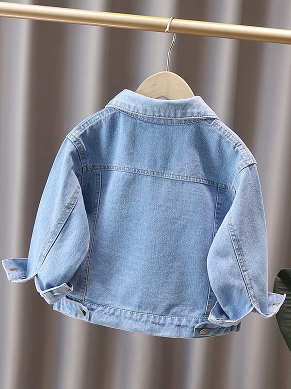 2024. Proljetni i jesenski kaput za dječake Jednostavni kaput s dugim rukavima i reverom s džepovima, ležerni kaput od 1 do 8 godina