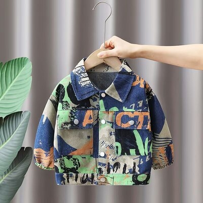 Proljeće, djeca, dječaci, jeans jakna, modni jednobojni traper kaputi, korejski stil, dječja odjeća, jesen, odjeća za djevojčice, gornja odjeća 2-13 godina