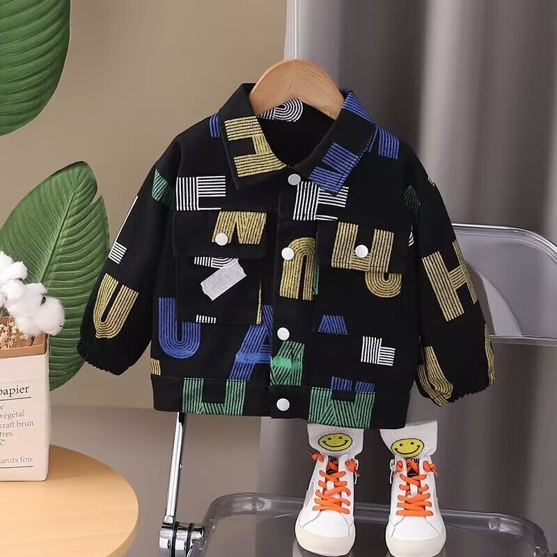 Proljeće, djeca, dječaci, jeans jakna, modni jednobojni traper kaputi, korejski stil, dječja odjeća, jesen, odjeća za djevojčice, gornja odjeća 2-13 godina