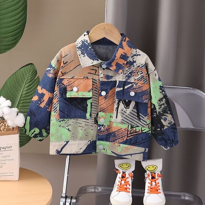 Proljeće, djeca, dječaci, jeans jakna, modni jednobojni traper kaputi, korejski stil, dječja odjeća, jesen, odjeća za djevojčice, gornja odjeća 2-13 godina