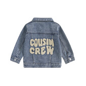 Cousin Crew Toddler Kid Baby Boy Girls Τζιν κέντημα σακάκι με μακρυμάνικο κουμπί με τζιν παλτό casual outwear