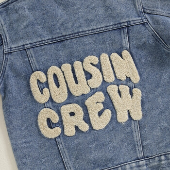 Cousin Crew Toddler Kid Baby Boy Girls Τζιν κέντημα σακάκι με μακρυμάνικο κουμπί με τζιν παλτό casual outwear