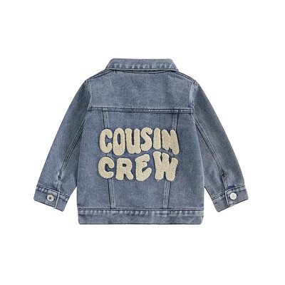 Cousin Crew Toddler Kid Baby Boy Girls Τζιν κέντημα σακάκι με μακρυμάνικο κουμπί με τζιν παλτό casual outwear