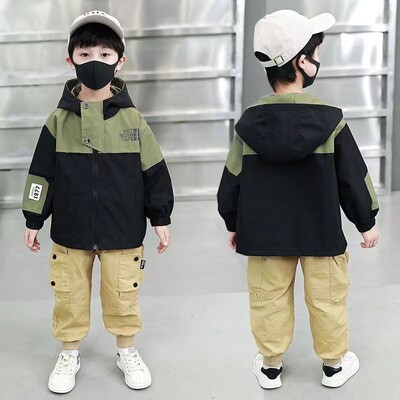 Laste poiste kevad- ja sügisene Parka tuulejope 2023 uus laste moekas kevadine poiste riietus beebimoodne jope