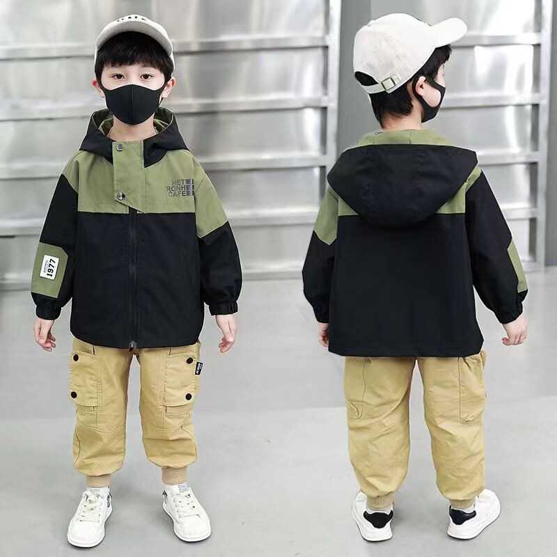 Laste poiste kevad- ja sügisene Parka tuulejope 2023 uus laste moekas kevadine poiste riietus beebimoodne jope