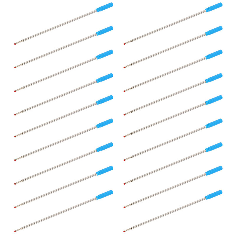 30 komada kemijske olovke, dopuna, dopuna, križna nalivpera s plavom tintom, glatko metalno dijete