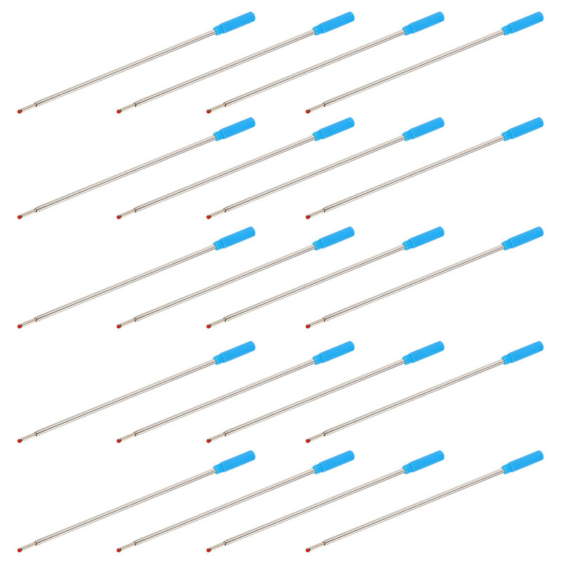 30 komada kemijske olovke, dopuna, dopuna, križna nalivpera s plavom tintom, glatko metalno dijete