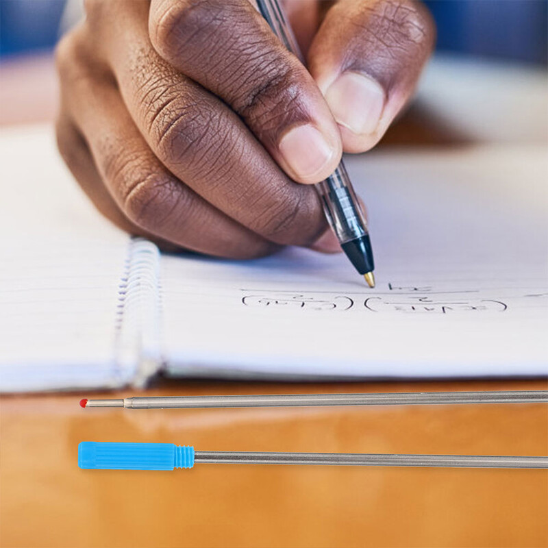 30 komada kemijske olovke, dopuna, dopuna, križna nalivpera s plavom tintom, glatko metalno dijete