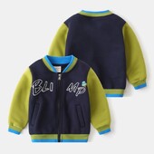 Jesenski zimski kaput s patentnim zatvaračem za dječake, nove jednodijelne jednodijelne flis bejzbolske uniforme za dječake, jakne s debljim uzorkom za dječake