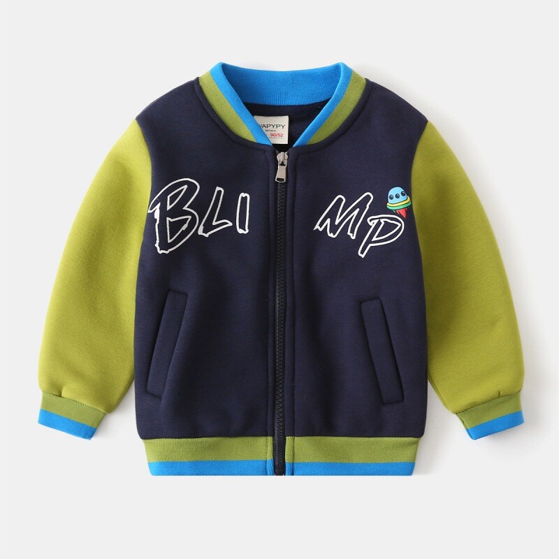 Jesenski zimski kaput s patentnim zatvaračem za dječake, nove jednodijelne jednodijelne flis bejzbolske uniforme za dječake, jakne s debljim uzorkom za dječake