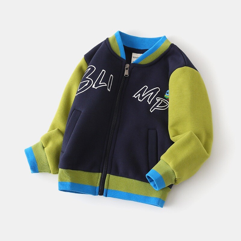 Jesenski zimski kaput s patentnim zatvaračem za dječake, nove jednodijelne jednodijelne flis bejzbolske uniforme za dječake, jakne s debljim uzorkom za dječake