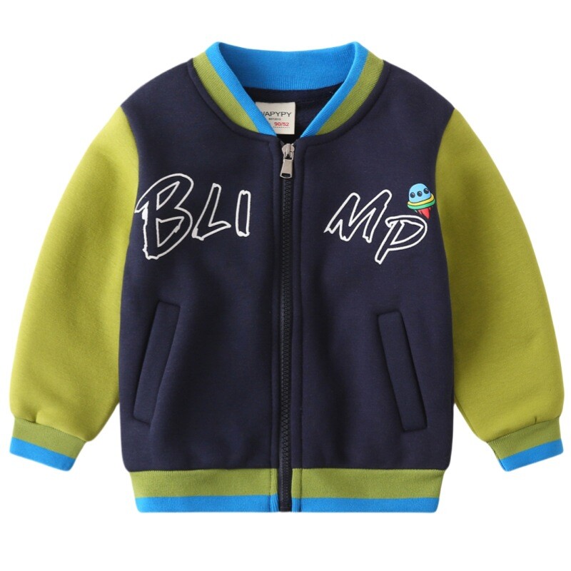 Jesenski zimski kaput s patentnim zatvaračem za dječake, nove jednodijelne jednodijelne flis bejzbolske uniforme za dječake, jakne s debljim uzorkom za dječake