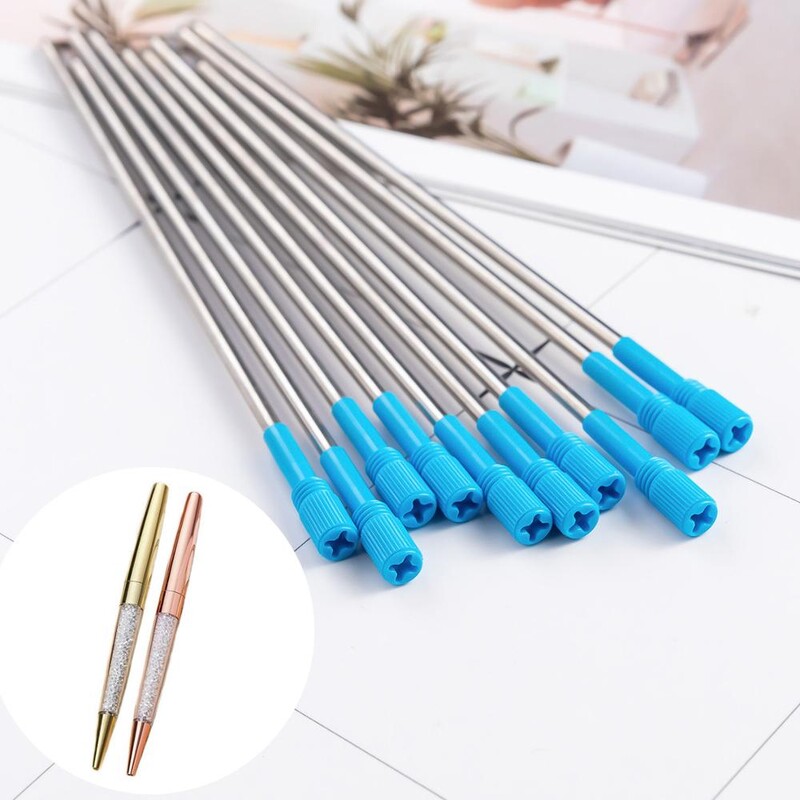 50 kom/lot metalna kristalna olovka s punjenjem dijamantna kemijska olovka crno plava 10,6 cm PH2015