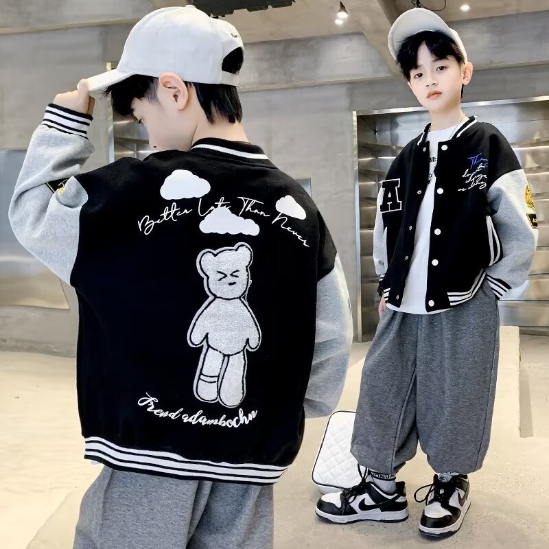 Jakne za dječake, odjeća za proljeće i jesen, novi zapadnjački stilovi, trendi majice i trendi dječja bejzbolska odijela stara 8 godina