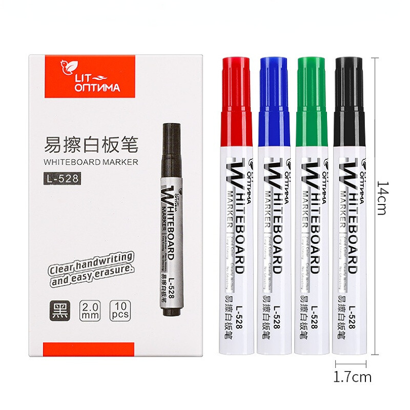 4 värvi kustutatav tahvli marker 2,0 mm otsaga Kõrgus tint Must kuiv kustutamine valge tahvel Õppepliiats Kooli kontoritarbed