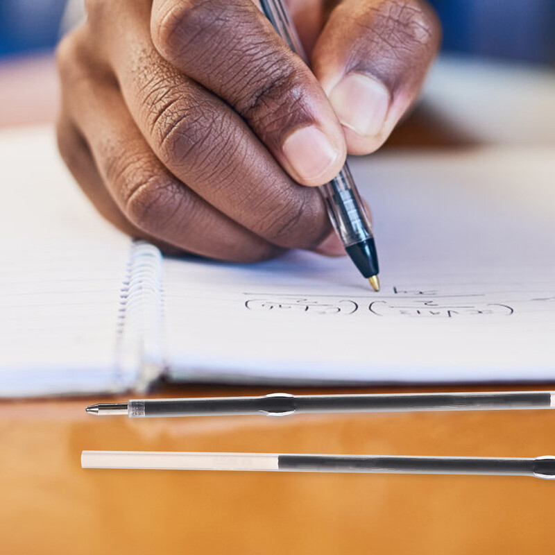 100 tk. Professionaalsed geelpliiatsi täidised 07 mm must kontori surunupuga kuulots 100 tk.