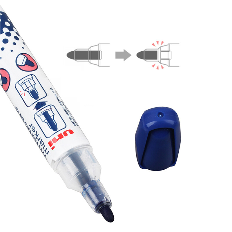 Japoniškas UNI Whiteboard Pen PWB-202 apvalios galvutės baltos lentos žymėjimo rašiklis Matomas lentos ataskaitų rašiklis Didelės talpos žymėjimo rašiklis