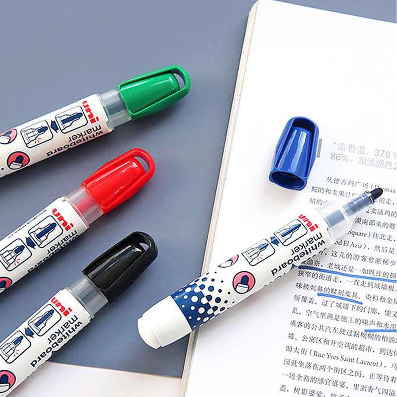Japoniškas UNI Whiteboard Pen PWB-202 apvalios galvutės baltos lentos žymėjimo rašiklis Matomas lentos ataskaitų rašiklis Didelės talpos žymėjimo rašiklis