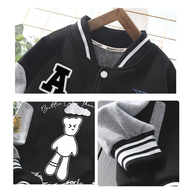 Trendy 2024 proljeće jesen jakna za dječake u korejskom stilu Cool Boys bejzbol uniforma Top kratka duljina za srednje do velike