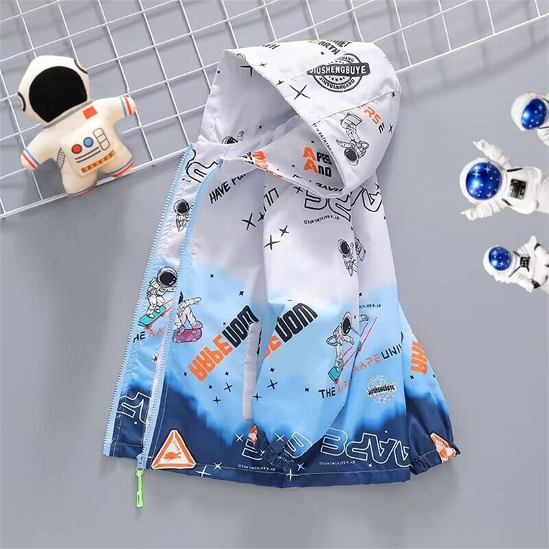 Dječja gornja odjeća Vodootporna jakna od flisa za dječake Kaput s kapuljačom Proljeće Jesen Moda za van, Dječja topla vjetrovka