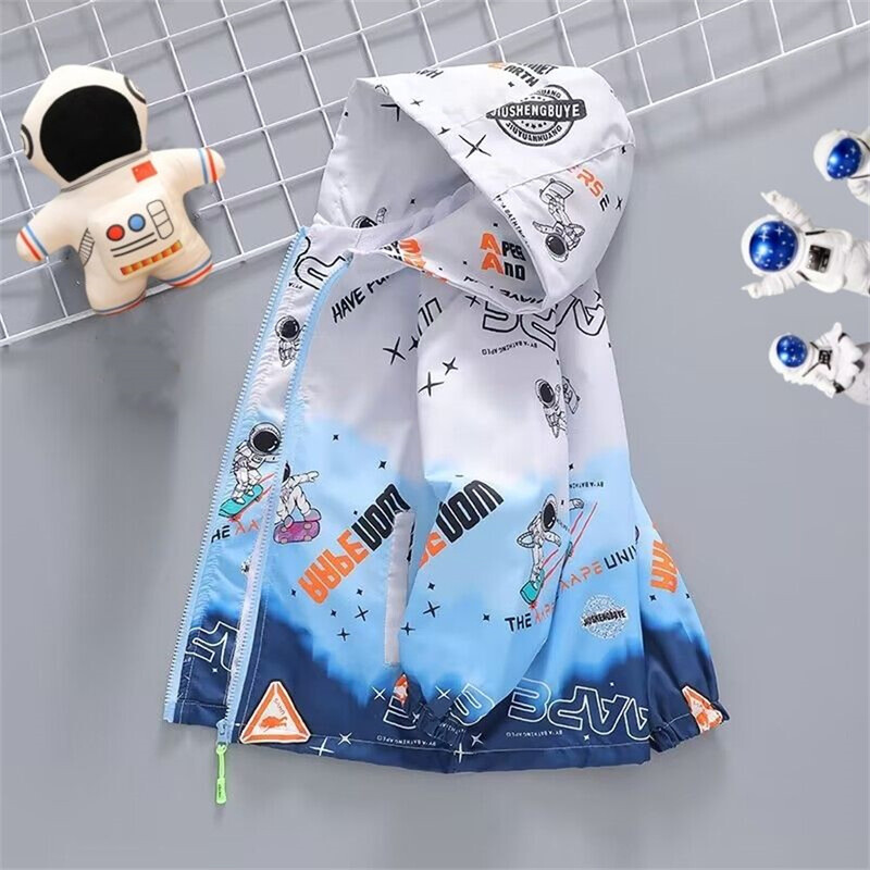 Dječja gornja odjeća Vodootporna jakna od flisa za dječake Kaput s kapuljačom Proljeće Jesen Moda za van, Dječja topla vjetrovka