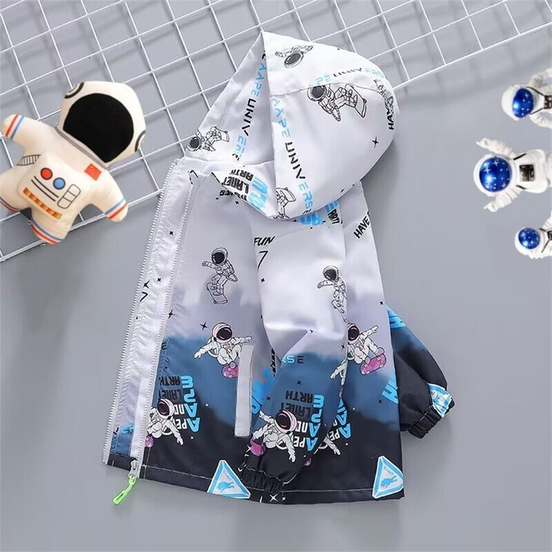 Dječja gornja odjeća Vodootporna jakna od flisa za dječake Kaput s kapuljačom Proljeće Jesen Moda za van, Dječja topla vjetrovka