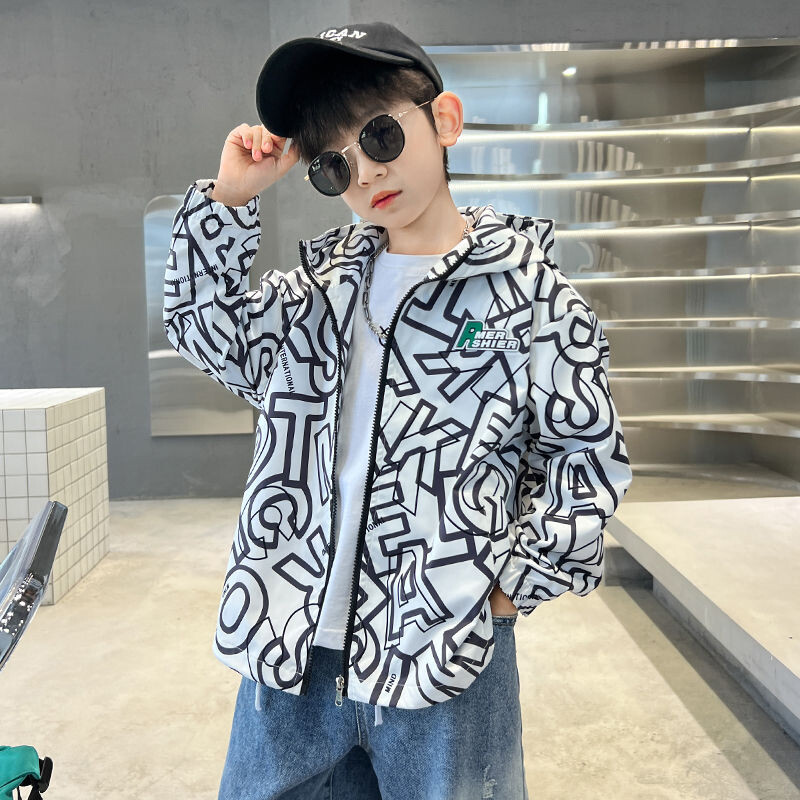 Poiste jakid kevad-sügis kapuuts lastele Veekindel lastemantel vabaaja teismeliste ülerõivad kooli beebi tuulepluus riided