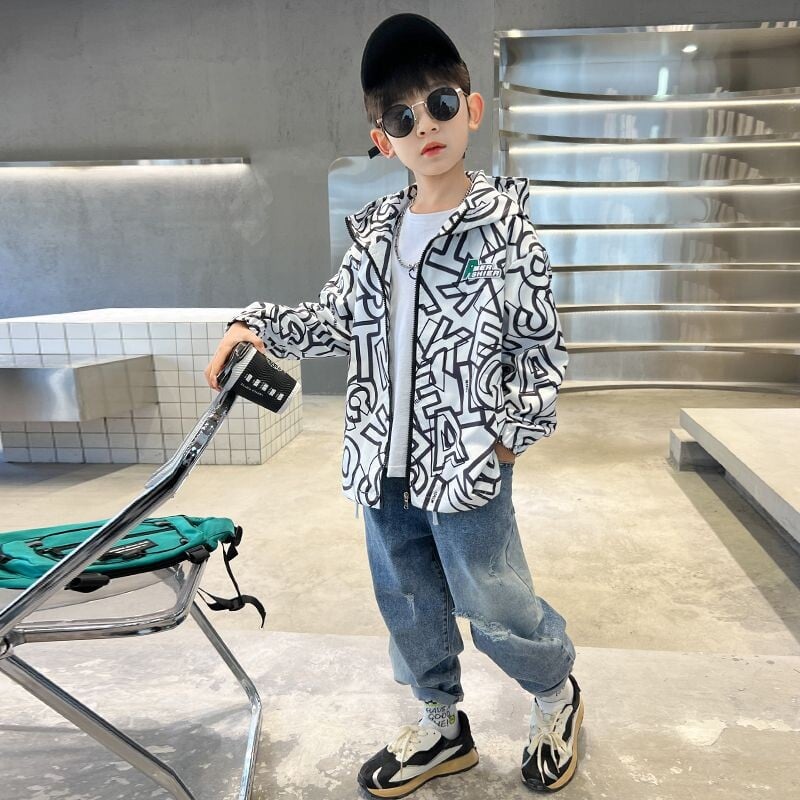 Poiste jakid kevad-sügis kapuuts lastele Veekindel lastemantel vabaaja teismeliste ülerõivad kooli beebi tuulepluus riided