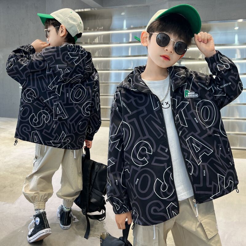 Poiste jakid kevad-sügis kapuuts lastele Veekindel lastemantel vabaaja teismeliste ülerõivad kooli beebi tuulepluus riided