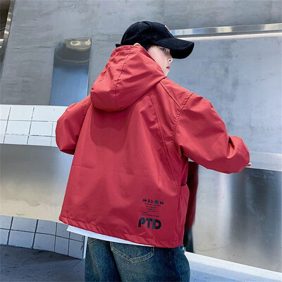 Boys Fashion Outdoor Jacket Αδιάβροχα Παιδικά Ανοιξιάτικα Ρούχα Φθινοπωρινό Ανεμοδαρμένο παλτό για αγόρια με κουκούλα