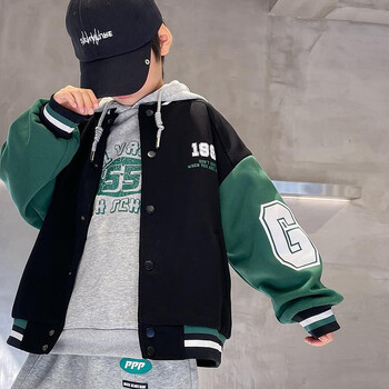 Παιδικά ρούχα Boy Bomber Jacket Άνοιξη και Φθινόπωρο Cool Boy παλτό Παιδική επιστολή εκτύπωσης Εξωτερικά ρούχα Παιδικά αθλητικά μπουφάν