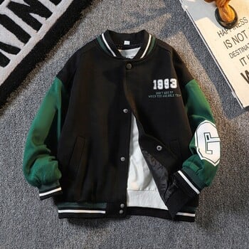 Παιδικά ρούχα Boy Bomber Jacket Άνοιξη και Φθινόπωρο Cool Boy παλτό Παιδική επιστολή εκτύπωσης Εξωτερικά ρούχα Παιδικά αθλητικά μπουφάν