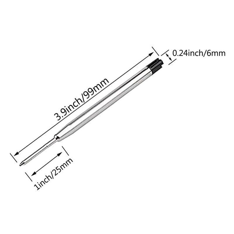 10 komada metalnih dopuna za kemijske olovke, plava, crvena, crna tinta, srednje roller kemijske olovke, dopuna za uredske potrepštine za školu Parker