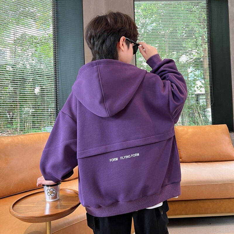 2024. aasta sügistalvine suurte poiste jope paks, soe teismeliste laste jakid, mood, pikk stiil lukuga kapuutsiga poiste mantel 6 8 10 12 14 aastane