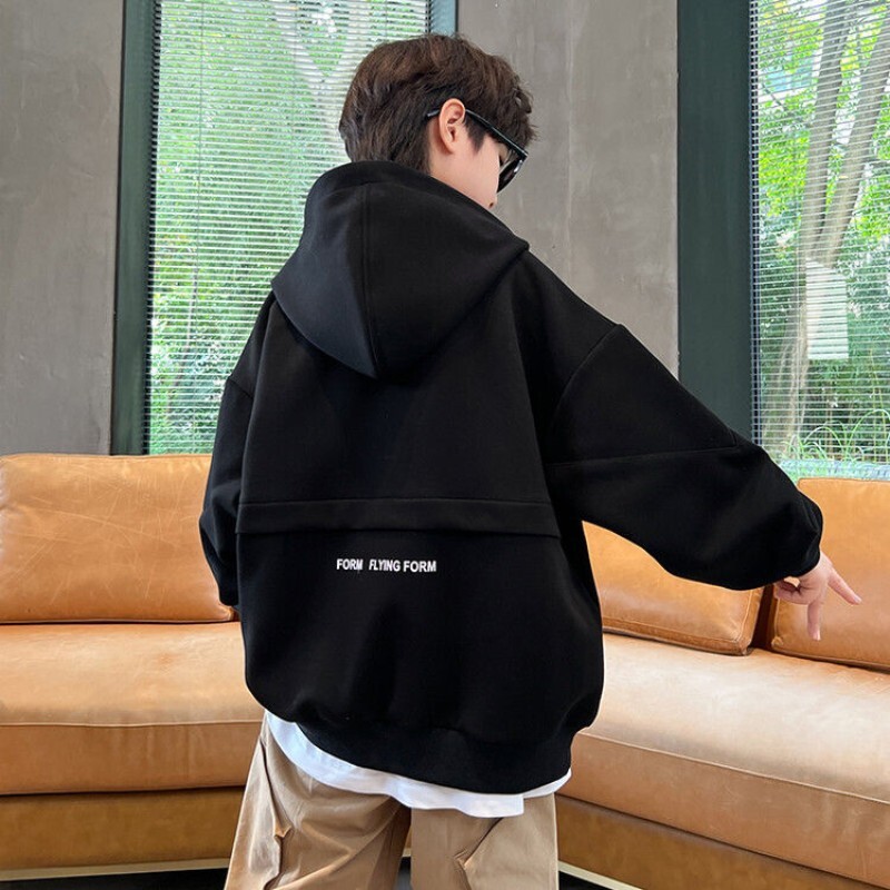 2024. aasta sügistalvine suurte poiste jope paks, soe teismeliste laste jakid, mood, pikk stiil lukuga kapuutsiga poiste mantel 6 8 10 12 14 aastane