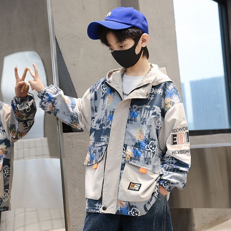 Punji kaput za dječake Jakna Pamučna gornja odjeća Vjetrobran 2023 Deblja baršunasta zimska topla dječja odjeća s kapuljačom -10 stupnjeva ispod Ze