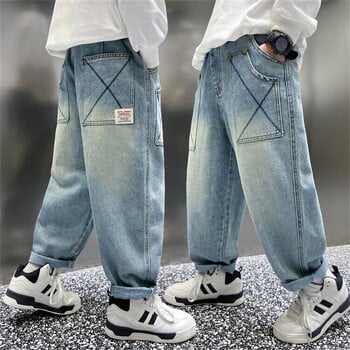 Μοντέρνο αγορίστικο ραπανάκι Παντελόνι Boys Jeans Παιδικό ίσιο τζιν Τζιν Boys Dad Pants Casual Pants 9131