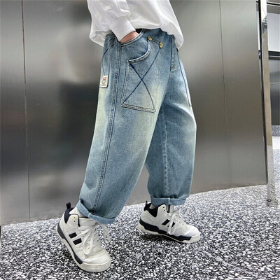 Μοντέρνο αγορίστικο ραπανάκι Παντελόνι Boys Jeans Παιδικό ίσιο τζιν Τζιν Boys Dad Pants Casual Pants 9131