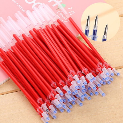 50 tk musta täitematerjali 0,5 mm punane sinine täitke kontoritarbed Kawaii kooli statsionaarne geelpliiatsi täitmine kirjatarvete hulgimüük
