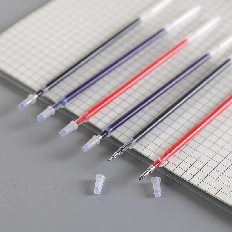 50 tk musta täitematerjali 0,5 mm punane sinine täitke kontoritarbed Kawaii kooli statsionaarne geelpliiatsi täitmine kirjatarvete hulgimüük