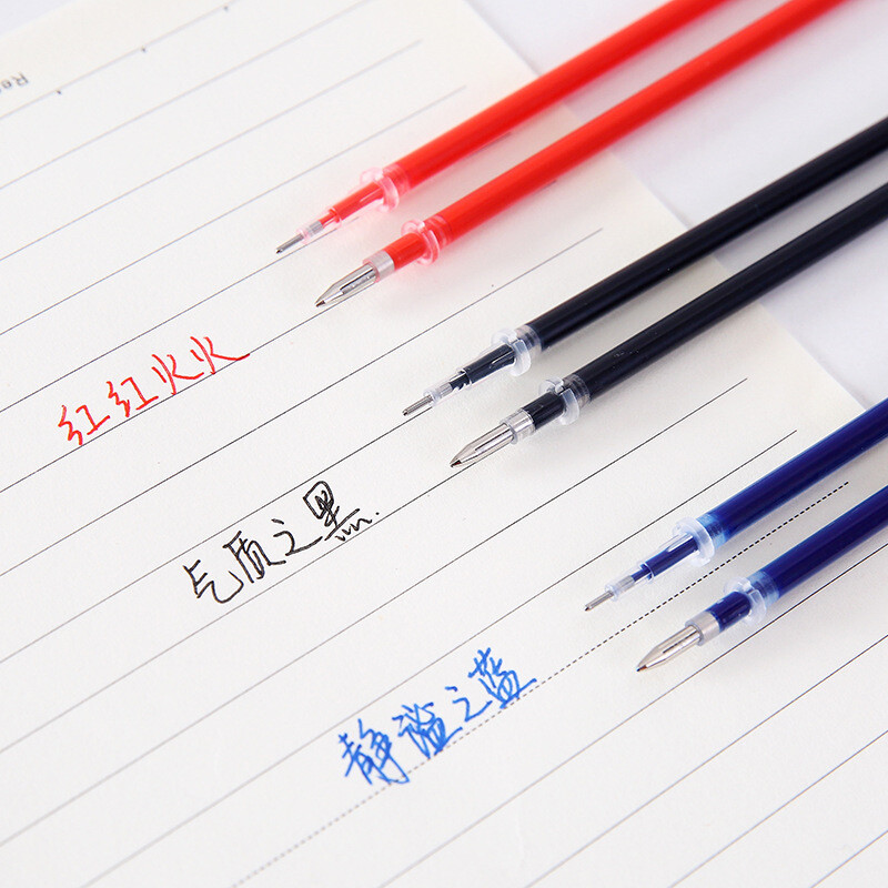 50 tk musta täitematerjali 0,5 mm punane sinine täitke kontoritarbed Kawaii kooli statsionaarne geelpliiatsi täitmine kirjatarvete hulgimüük