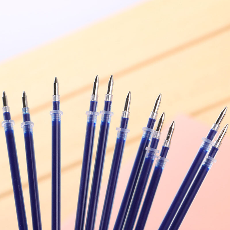 50 tk musta täitematerjali 0,5 mm punane sinine täitke kontoritarbed Kawaii kooli statsionaarne geelpliiatsi täitmine kirjatarvete hulgimüük